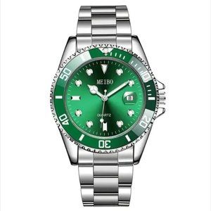Mens Quartz Watch Calendar Green